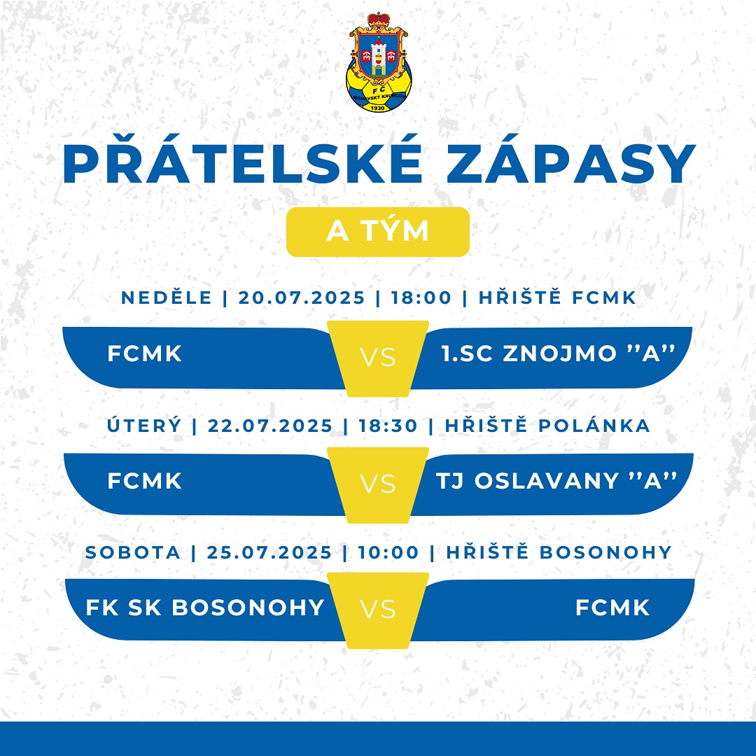 Přátelské zápasy áčka