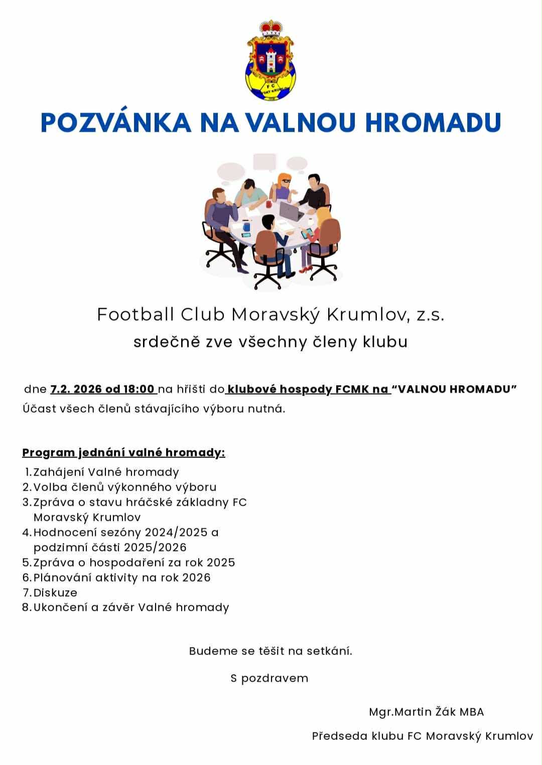 Pozvání na valnou hromadu